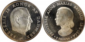 DENMARK

DENMARK. 5 Kroner, 1964-CS. Copenhagen Mint. PCGS SPECIMEN-65.

KM-854. A boldly struck coin with cartwheel luster in the fields and some...