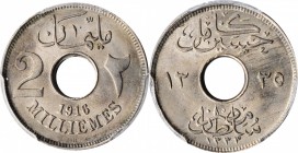 EGYPT

EGYPT. 2 Milliemes, AH 1335//1916-H. Heaton Mint. PCGS MS-63 Gold Shield.

KM-314. A pleasing example of the type with satiny luster and mo...