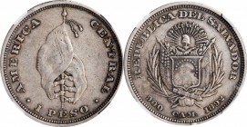 EL SALVADOR

EL SALVADOR. Peso, 1892-CAM. San Salvador Mint. NGC EF-45.

KM-114. The popular 'flag' type, owing to the standard being held on the ...
