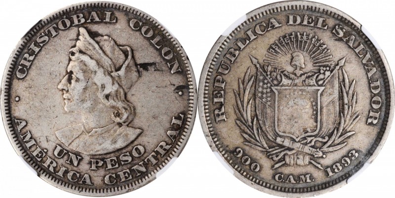 EL SALVADOR

EL SALVADOR. Peso, 1893-CAM. San Salvador Mint. NGC EF-45.

KM-...