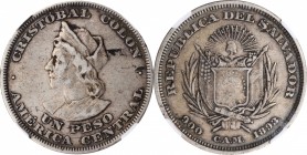 EL SALVADOR

EL SALVADOR. Peso, 1893-CAM. San Salvador Mint. NGC EF-45.

KM-115.1. Rather well handled and with a few planchet flaws on the obvers...