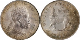ETHIOPIA

ETHIOPIA. Birr, EE 1887-A (1895). Paris Mint. Menelik II. PCGS AU-58 Gold Shield.

KM-5. A handsome Birr showing only the faintest wear ...