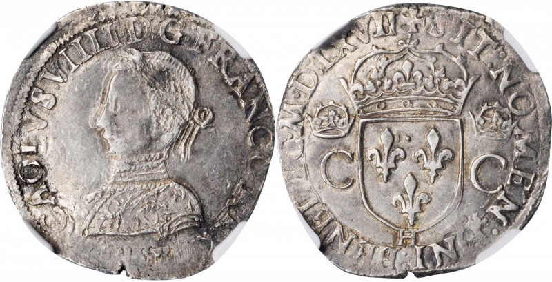 Louis XV and earlier (through 1774)

FRANCE. Teston, 1567-H. La Rochelle Mint....