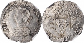 Louis XV and earlier (through 1774)

FRANCE. Teston, 1567-H. La Rochelle Mint. Charles IX. NGC MS-61.

9.46 gms. Dup-1100. Always a crude type, th...