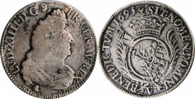 Louis XV and earlier (through 1774)

FRANCE. 1/2 Ecu, 1695-V. Troyes Mint. Louis XIV. PCGS Genuine--Tooled, VF Details Gold Shield.

KM-295.20; Du...