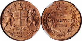 British India

INDIA. East India Company. 1/4 Anna, 1858. NGC MS-65 Red.

KM-463.1. Another dazzling, fully red Gem example of this pleasing colon...