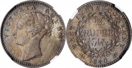 British India

INDIA. 1/4 Rupee, 1840-(C). Calcutta Mint. Victoria. NGC MS-63.

KM-453.2; S&W-2.41. Deeply toned and boldly struck, this choice mi...