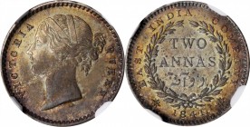 British India

INDIA. 2 Annas, 1841-(C). Calcutta Mint. Victoria. NGC MS-63.

KM-460.2; S&W-3.64. Exceedingly choice and alluring, this minor exhi...