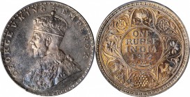 British India

INDIA. Rupee, 1912-(B). Bombay Mint. PCGS MS-64 Gold Shield.

KM-524; S&W-8.19; Prid-218. A gorgeous, near-Gem Rupee with sharp str...