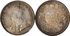 British India

INDIA. Rupee, 1918-(C). Calcutta Mint. PCGS MS-64 Gold Shield.

KM-524; S&W-8.41; Prid-214. An attractive, gray to almond toned Rup...