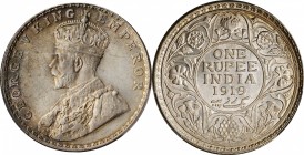 British India

INDIA. Rupee, 1919-(B). Bombay Mint. PCGS MS-64 Gold Shield.

KM-524; S&W-8.47; Prid-225. A pleasing, well struck Rupee with cartwh...