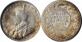 British India

INDIA. 1/2 Rupee, 1934-(C). Calcutta Mint. PCGS MS-65.

KM-522; S&W-8.123. A frosty Gem minor, this example radiates with brillianc...