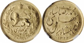 IRAN

IRAN. 1/2 Pahlavi, SH 1322 (1943). NGC MS-65+.

Fr-98; KM-1147. This wondrous Gem possesses an intense array of resounding brilliance and lu...