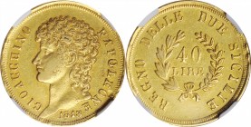 Italian States (including Papal and Vatican City)

ITALY. Naples & Sicily. 40 Lire, 1813. Joachim Murat. NGC EF-45.

Fr-859; KM-266; F-439. A whol...