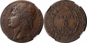 Italian States (including Papal and Vatican City)

ITALY. Naples & Sicily (as the Two Sicilies). 3 Grana, 1810. Joachim Murat. NGC AU-53 Brown.

K...