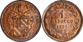 Italian States (including Papal and Vatican City)

ITALY. Papal States. Biaocchi, Year VI (1851)-R. Rome Mint. Pius IX. NGC MS-64 Red Brown.

KM-1...