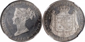 Italian States (including Papal and Vatican City)

ITALY. Parma, Piacenza & Guastalla. 5 Lire, 1815. Milan Mint. Maria Luigia. NGC MS-62 Prooflike....