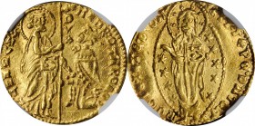 Italian States (including Papal and Vatican City)

ITALY. Venice. Ducat, ND (1368-82). Andrea Contanni. NGC AU-55.

Fr-1227. A decently struck Duc...