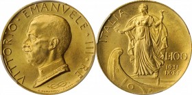 Italian Kingdom to current (since 1861)

ITALY. Kingdom. 100 Lire, 1931-R. Rome Mint. PCGS MS-63 Gold Shield.

Fr-33; KM-72. Year IX. A pleasing e...