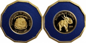 LIBERIA

LIBERIA. 100 Dollars, 1979. Franklin Mint. CHOICE PROOF.

Fr-16; KM-38. Organization of African Unity issue featuring a trumpeting Africa...