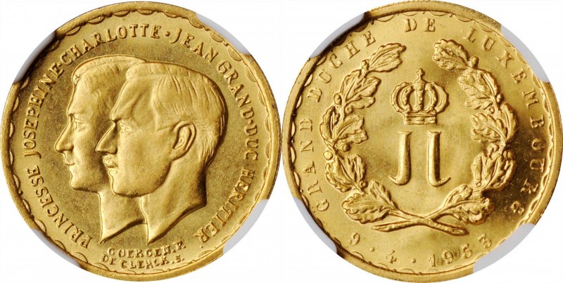 LUXEMBOURG

LUXEMBOURG. Gold Medallic 20 Francs, 1953. NGC MS-67.

Fr-Unlist...