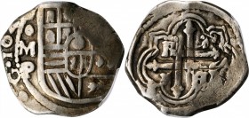 Cobs

MEXICO. Cob 4 Reales, ND (1642-49)-Mo P. Mexico City Mint. Philip IV. PCGS Genuine--Graffiti, VF Details Gold Shield.

13.44 gms. KM-38. Ple...