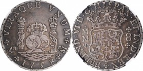 Pillars

MEXICO. 8 Reales, 1758-Mo MM. Mexico City Mint. Ferdinand VI. NGC EF-40.

KM-104.2. A few stray marks are noted above the middle crown on...