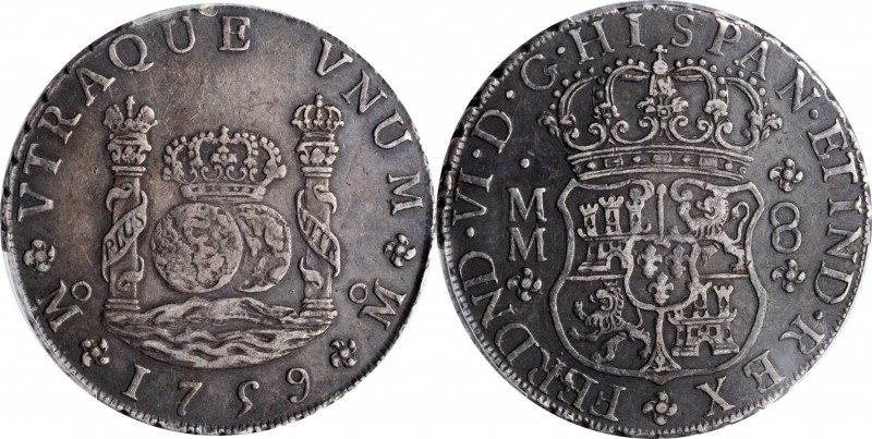 Pillars

MEXICO. 8 Reales, 1759-Mo MM. Mexico City Mint. Ferdinand VI. PCGS EF...