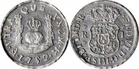 Pillars

MEXICO. Real, 1752-Mo M. Mexico City Mint. Ferdinand VI. PCGS Genuine--Cleaned, Unc Details Gold Shield.

KM-76.1; Cal-Type 118 #577; Yon...