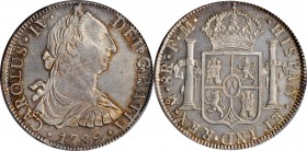 Portraits

MEXICO. 8 Reales, 1789-Mo FM. Mexico City Mint. Charles IV. PCGS Genuine--Cleaned, AU Details Gold Shield.

KM-107. Bust of Charles III...