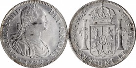 Portraits

MEXICO. 8 Reales, 1799-Mo FM. Mexico City Mint. Charles IV. PCGS MS-62 Gold Shield.

KM-109; FC-86a; El-116; Yonaka-M8-99. A boldly str...