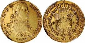 Portraits

MEXICO. 8 Escudos, 1809-MO HJ. Mexico City Mint. Ferdinand VII. NGC EF-40.

Fr-47; KM-160; Cal-Type-19#44. A wholesome and pleasing cir...