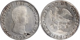 Empire of Iturbide

MEXICO. 8 Reales, 1822-Mo JM. Mexico City Mint. Augustin I Iturbide. PCGS Genuine--Scratch, AU Details Gold Shield.

KM-309. T...