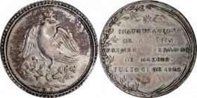 Empire of Iturbide

MEXICO. Silver Proclamation Medal, 1822. Augustin I Iturbide. PCGS EF-45 Gold Shield.

Grove-9a; Fonrobert-6539. Struck to com...