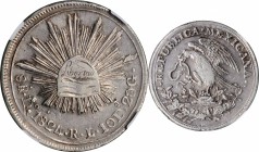Republic Reales

MEXICO. 8 Reales, 1824-Do RL. Durango Mint. NGC EF-40.

KM-376.1; H/O-D8/S4. "Hookneck" eagle; defiant snake. A SCARCE, early iss...