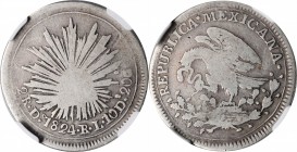 Republic Reales

MEXICO. 2 Reales, 1824-Do RL. Durango Mint. NGC VG-08.

KM-373.1; H/O-pg.126 Example 3. "Hookneck" eagle. A well worn but pleasin...