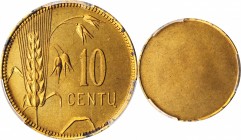 LITHUANIA

LITHUANIA. Aluminum-Bronze 10 Centu Reverse Trial Strike, ND (1925). PCGS SPECIMEN-64 Gold Shield.

KM-TS6. An interesting and SCARCE t...