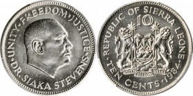 SIERRA LEONE

SIERRA LEONE. 10 Cents, 1984. Llantrisant Mint. PCGS SPECIMEN-68 Gold Shield.

KM-34. The third and final year in this brief series,...