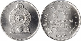 SRI LANKA

SRI LANKA. 2 Rupees, 1984. PCGS SPECIMEN-68 Gold Shield.

KM-147. The first year of issue for the type, this incredible Gem presents sh...