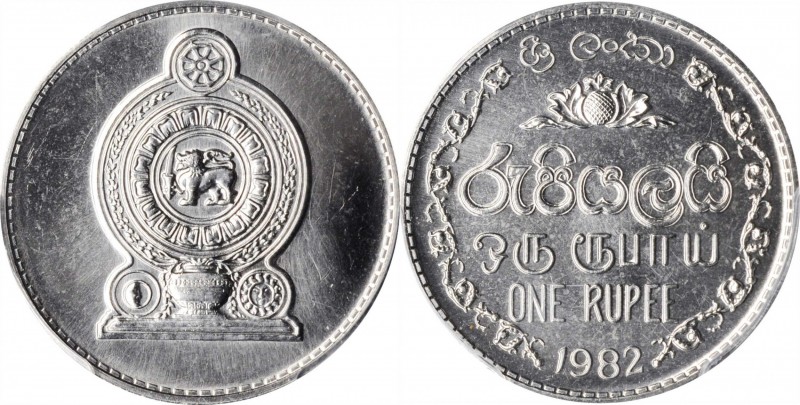 SRI LANKA

SRI LANKA. Rupee, 1982. Kings Norton Mint. PCGS PROOF-68 Gold Shiel...
