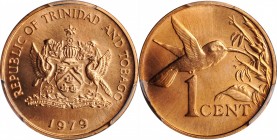 TRINIDAD & TOBAGO

TRINIDAD & TOBAGO. Cent, 1979. Franklin Mint. PCGS SPECIMEN-67 Red Gold Shield.

KM-29. Fully transfixing and extraordinary, th...