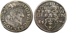 Sigismund II August, 3 Groschen Danzig 1557 - RARE
Rzadka moneta.
Odmiana z popiersiem króla bez obwódki, na rewersie brak lilijek pod datą.
Pierwszy ...
