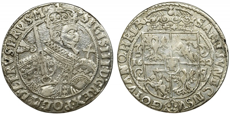 Sigismund III Vasa, 1/4 Thaler Bromberg 1622 - PRVS M
Końcówka napisu PRVS M. Re...