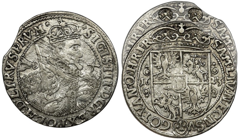 Sigismund III Vasa, 1/4 Thaler Bromberg 1623 - PRV M - RARE
Rzadszy odmiana z gw...