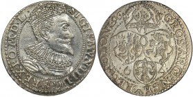 Sigismund III Vasa, 6 Groschen Marienburg 1596
Pierwszy rocznik szóstaków malborskich.
Menniczej świeżości egzemplarz z mocnym, obustronnym lustrem.&n...