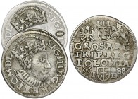 Sigismund III Vasa, 3 Groschen Posen 1588 - RARE
Rzadka odmiana ze skróconą datą z prawej strony, duża głowa króla, w koronie rozetki, korona bez ozdo...