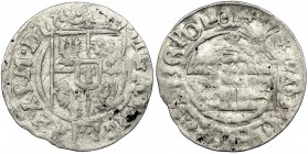 Sigismund III Vasa, 3 Polker - BROCKAGE
Negatyw awersu, duża ciekawostka.
Widoczne fragmenty rewersu, szczególnie fragment napisów otokowych POLO oraz...