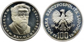 100 złotych 1977 Władysław Reymont - PCGS PR68 CAM
Pięknie zachowane. Reference: Parchimowicz 278
Grade: PCGS PR68 CAM MAX