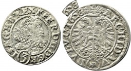 Silesia, Ferdinand II, 3 Kreuzer Breslau 1628 HR - abbreviated date
Bardzo ładna moneta z wyraźnym blaskiem tła.&nbsp;
Odmiana ze skróconą datą 628, b...