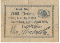 Czarnikau, 50 Pfennig 1917 Reference: Podczaski P-017/D/1d
Grade: VF-/F+